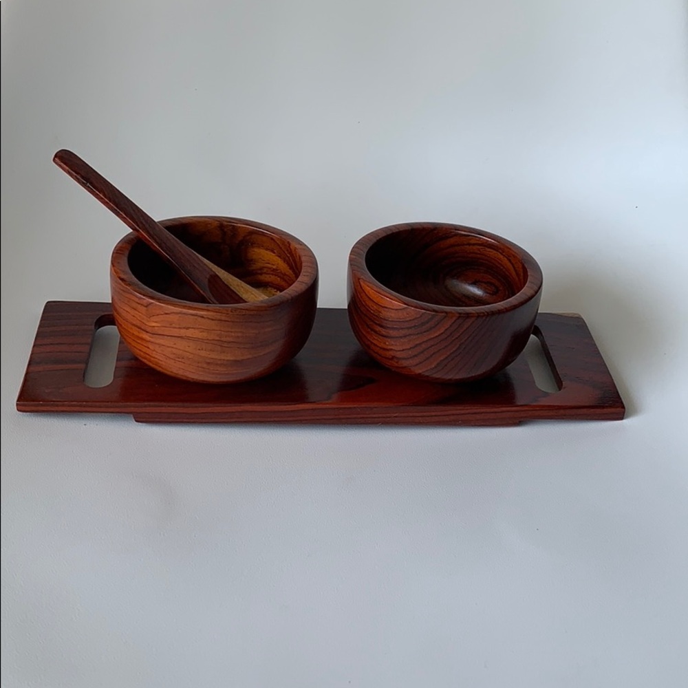 Wood Two bowl serving set